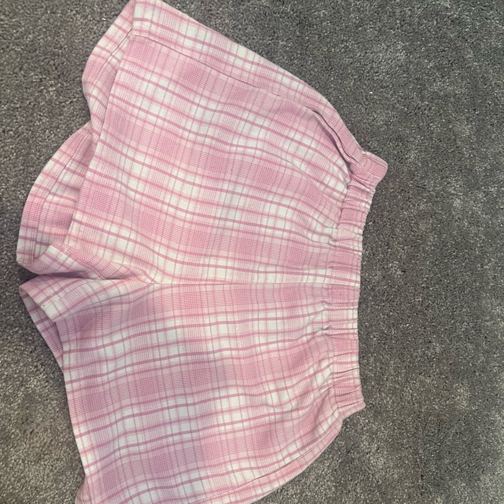 Brandy Melville Light Pink Plaid Shorts